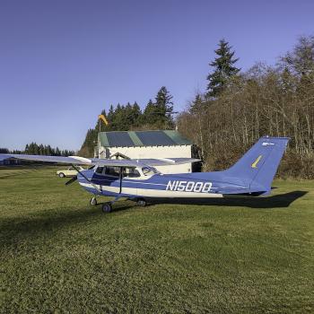 Airplane on grass